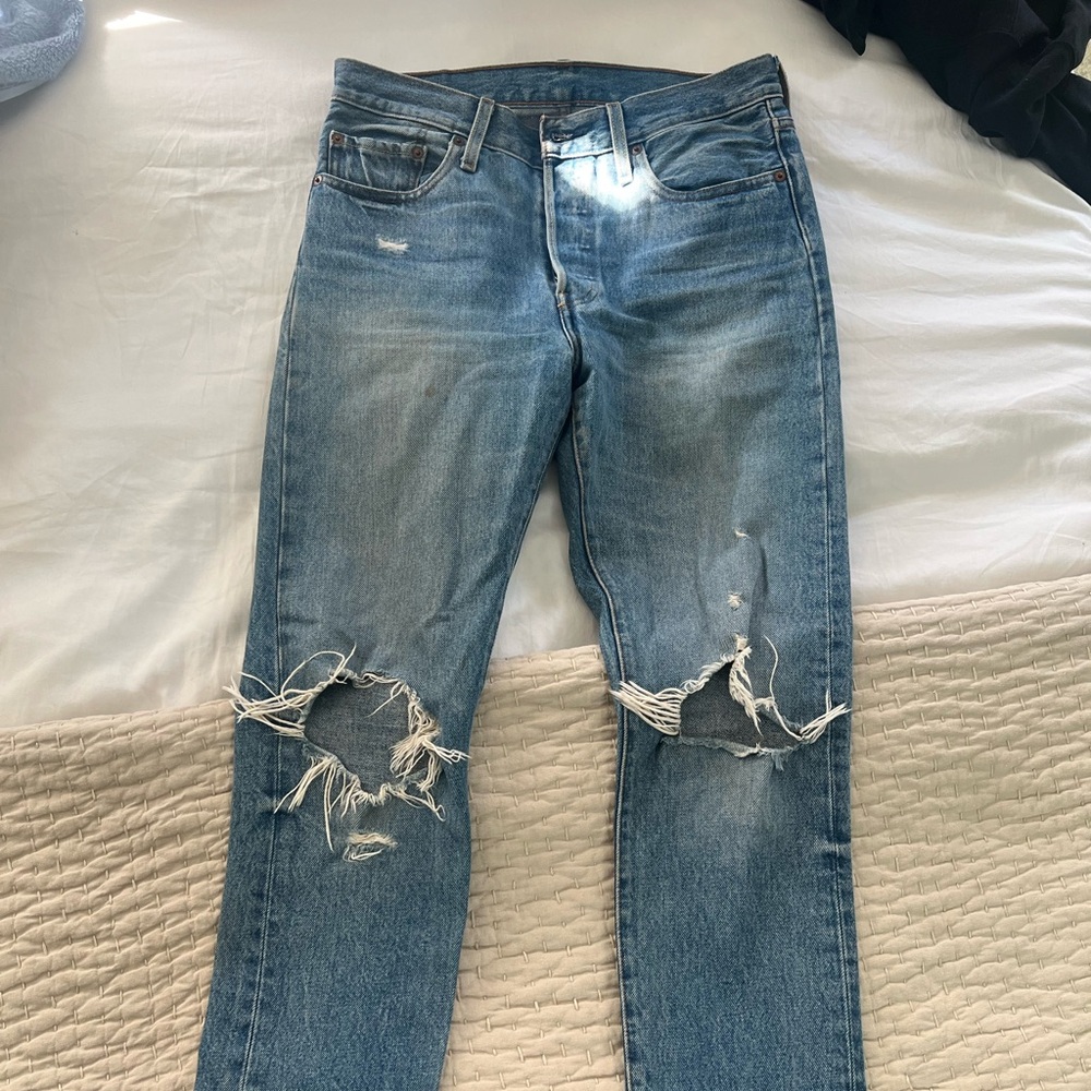 VINTAGE LEVIS 501s, boot cut, knee rips